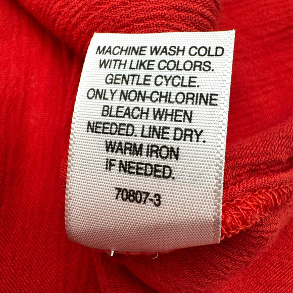 ST JOHN'S BAY Women 3X Orange Pullover Embroidered Crinkle Boho Tassel Tunic Top - Picture 7 of 10